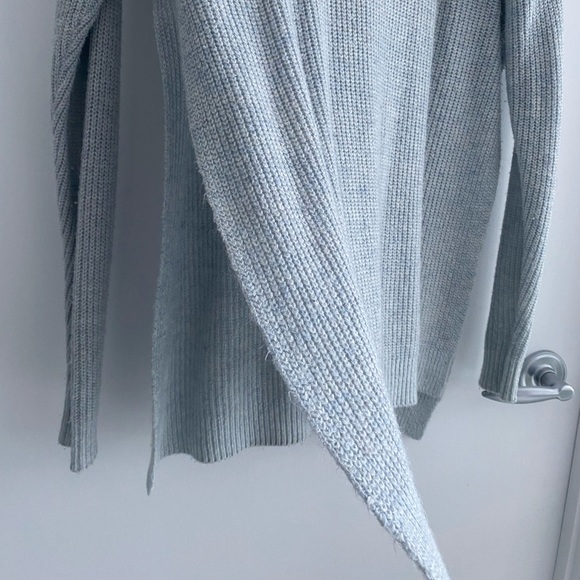 Pale Blue Cable Knit Sweater with High Slits - Picture 5 of 5